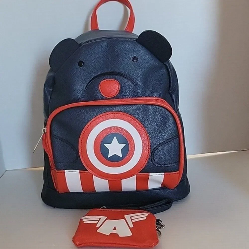 Marvel Captain America Bear Mini Backpack Coin Pouch Bag Women's Woman's